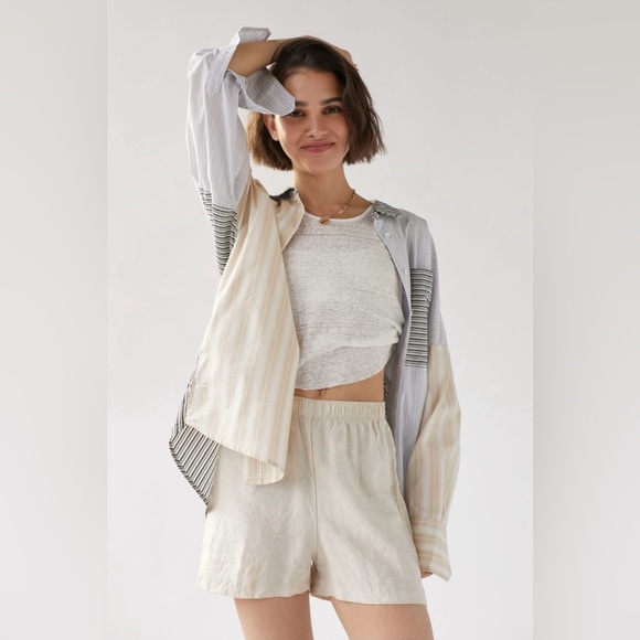 Urban Outfitters BDG Frankie Split Button Down Printed Oversized Shirt - Picture 2 of 12